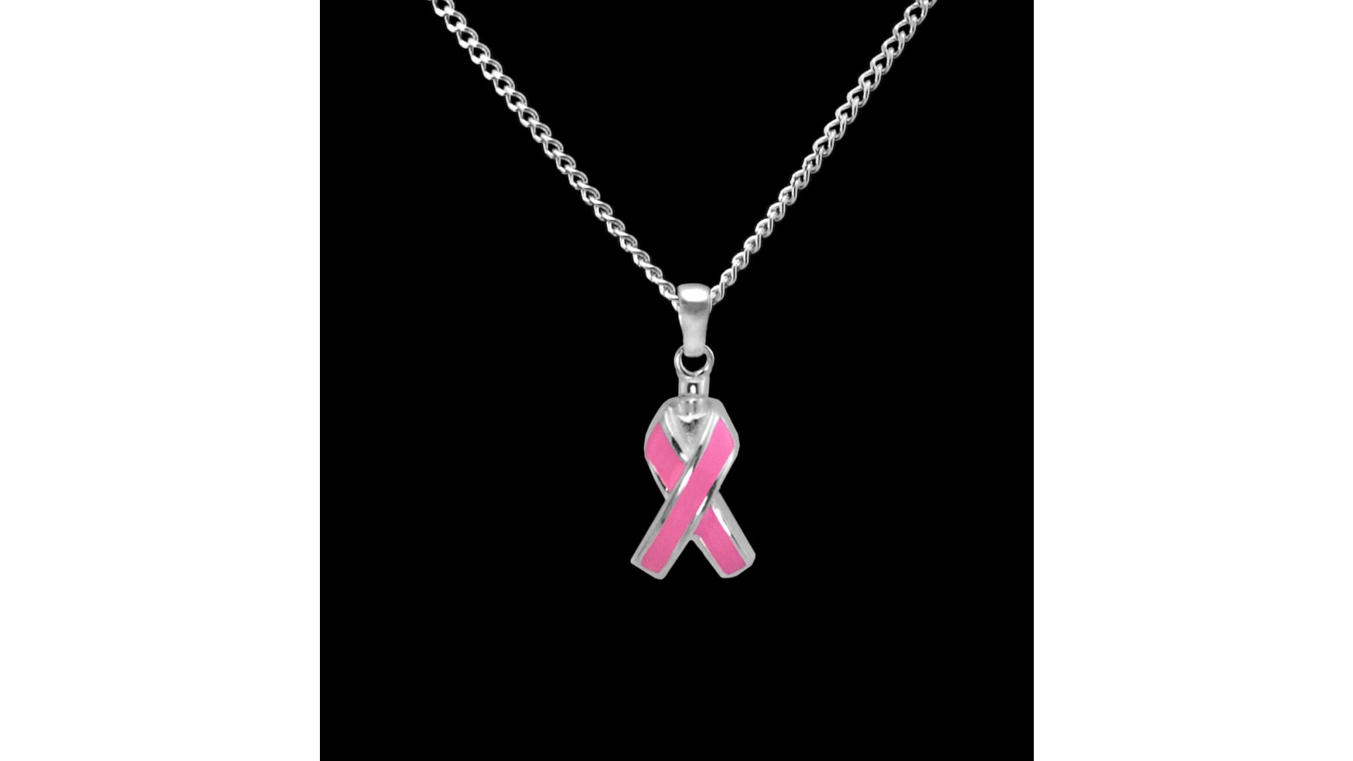 Sterling Silver Pink Ribbon Cremation Pendant #36-658
